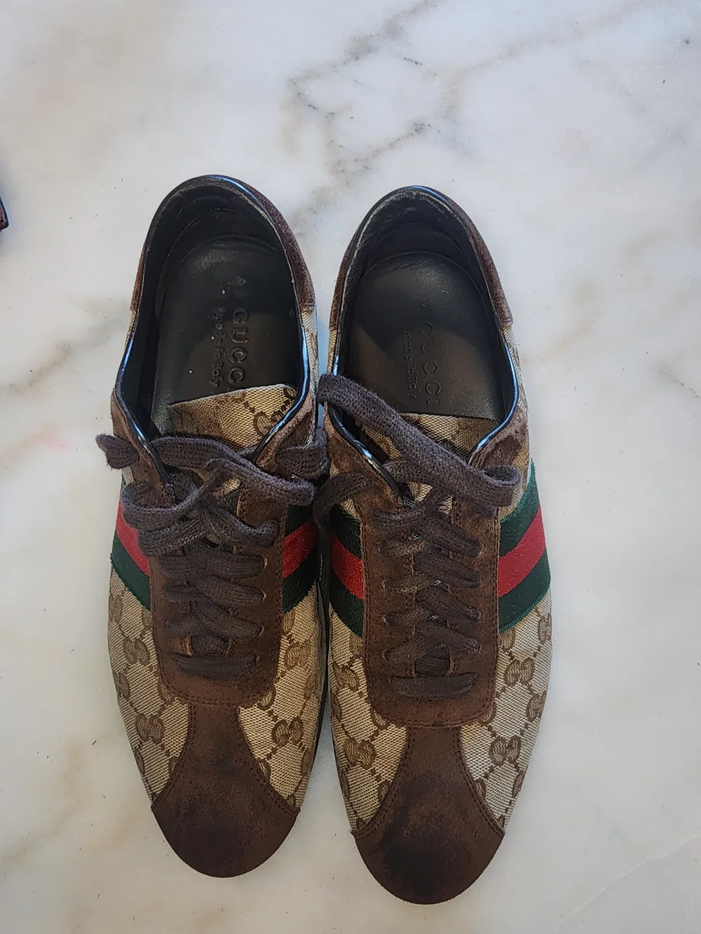 Gucci Brown GG Canvas Stripe Men's Sneaker